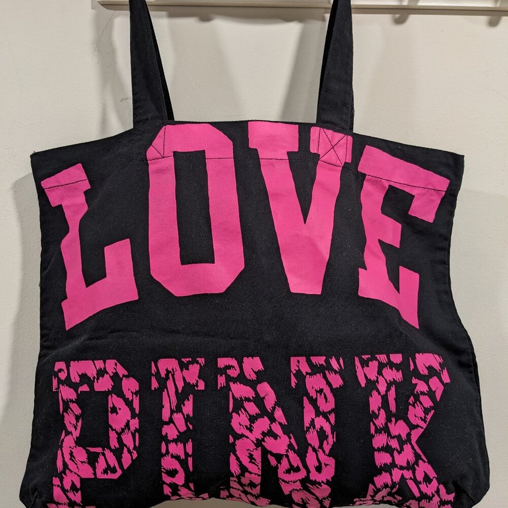 PINK Victoria's Secret Vintage Cotton Black Bag size 20"x 17"